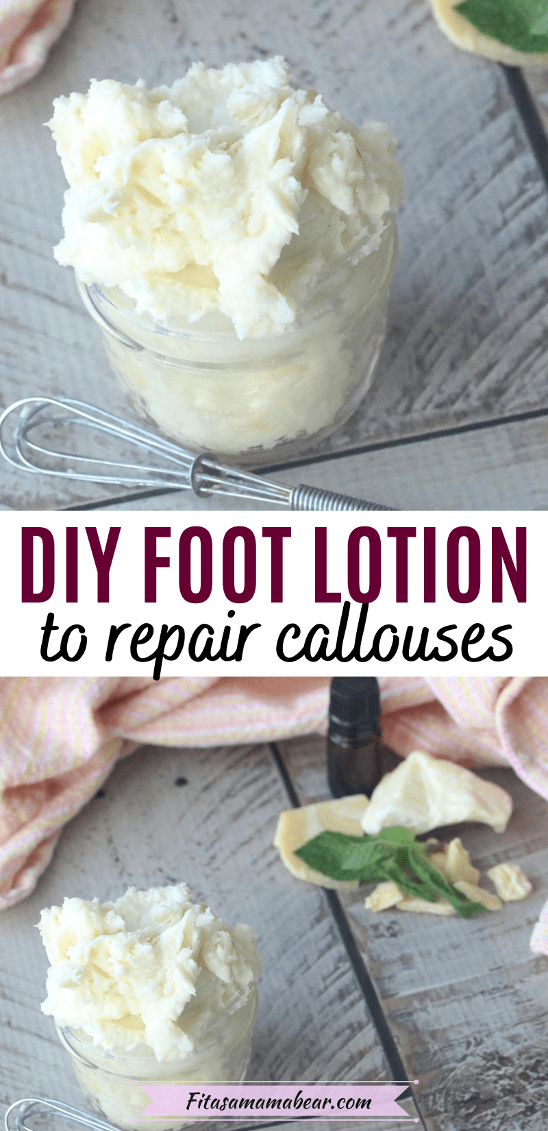 Whipped Peppermint DIY Foot Lotion Only 4 Ingredients