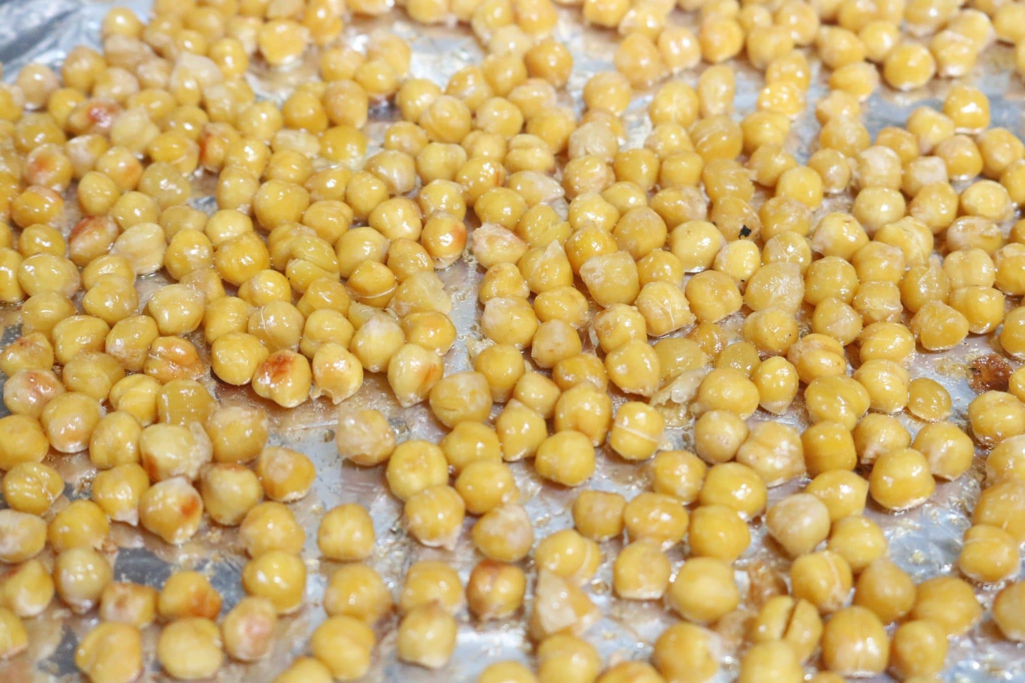 Salt and vinegar roasted chickpeas are a quick and portable snack for camping or hiking. They're easy to make, filling and simple.