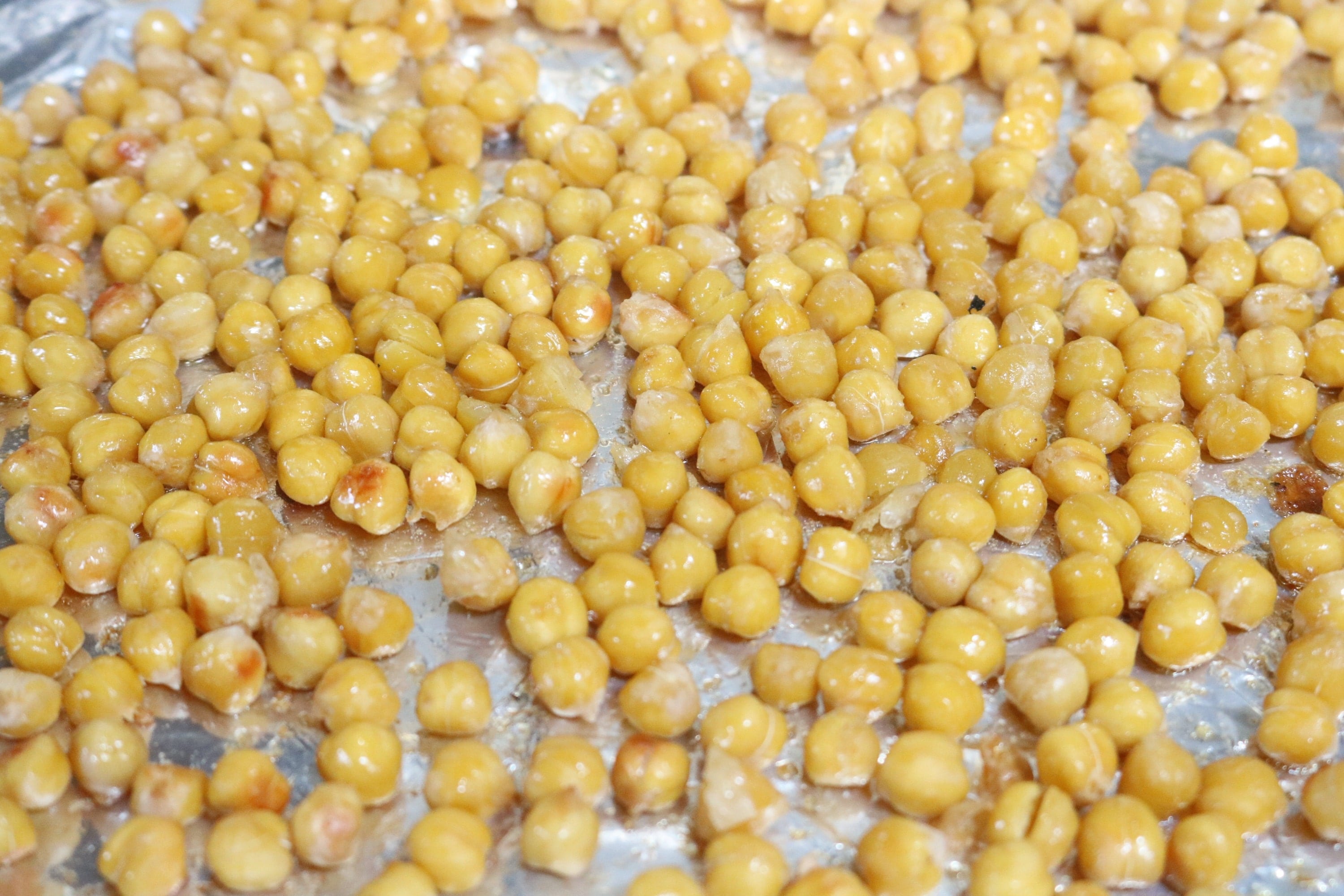 Salt and vinegar roasted chickpeas are a quick and portable snack for camping or hiking. They're easy to make, filling and simple.
