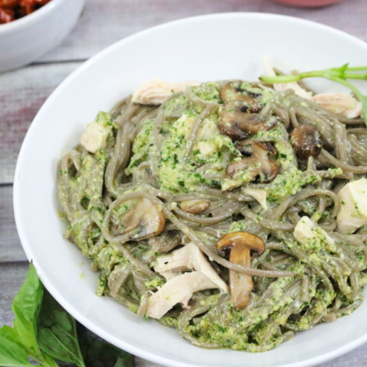 Creamy Dairy-Free Chicken Pesto Pasta
