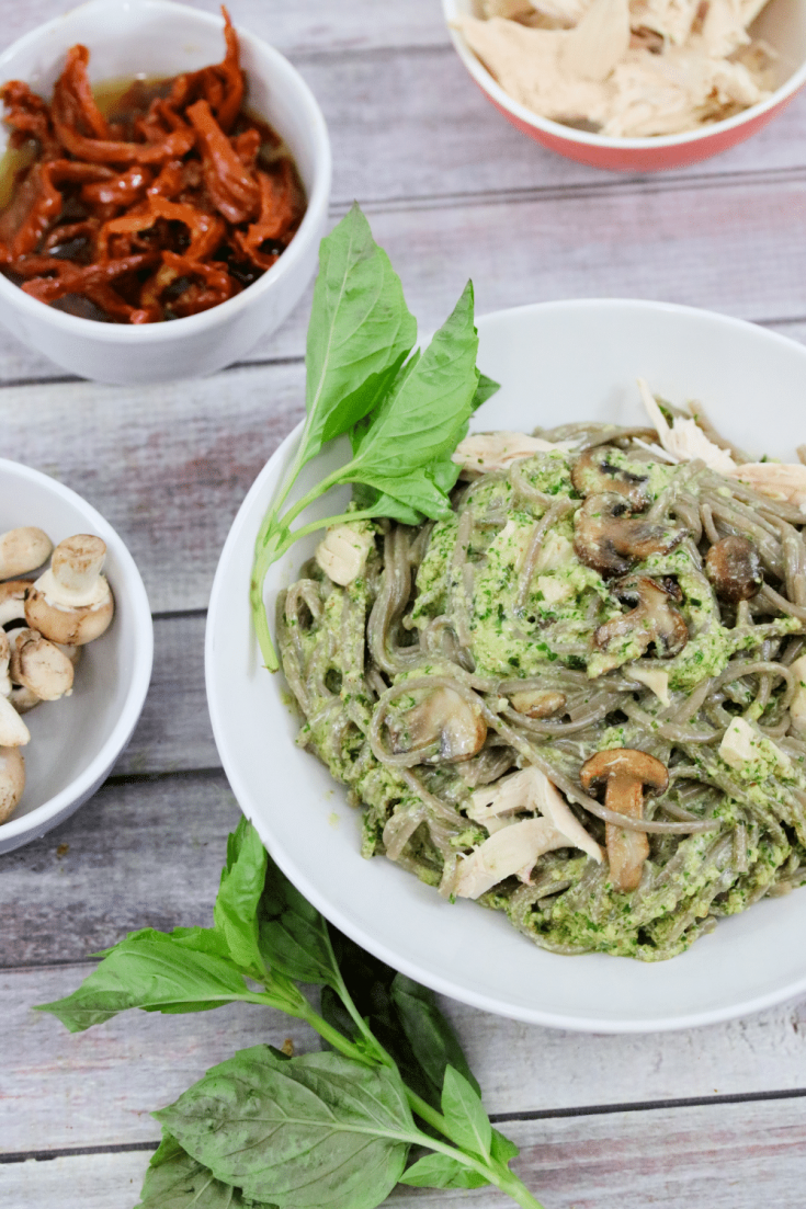DairyFree, Creamy Chicken Pesto Pasta Recipe
