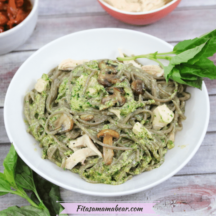 DairyFree, Creamy Chicken Pesto Pasta Recipe