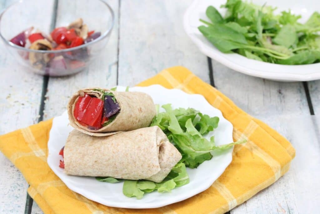 Hummus And Grilled Vegetables Wrap