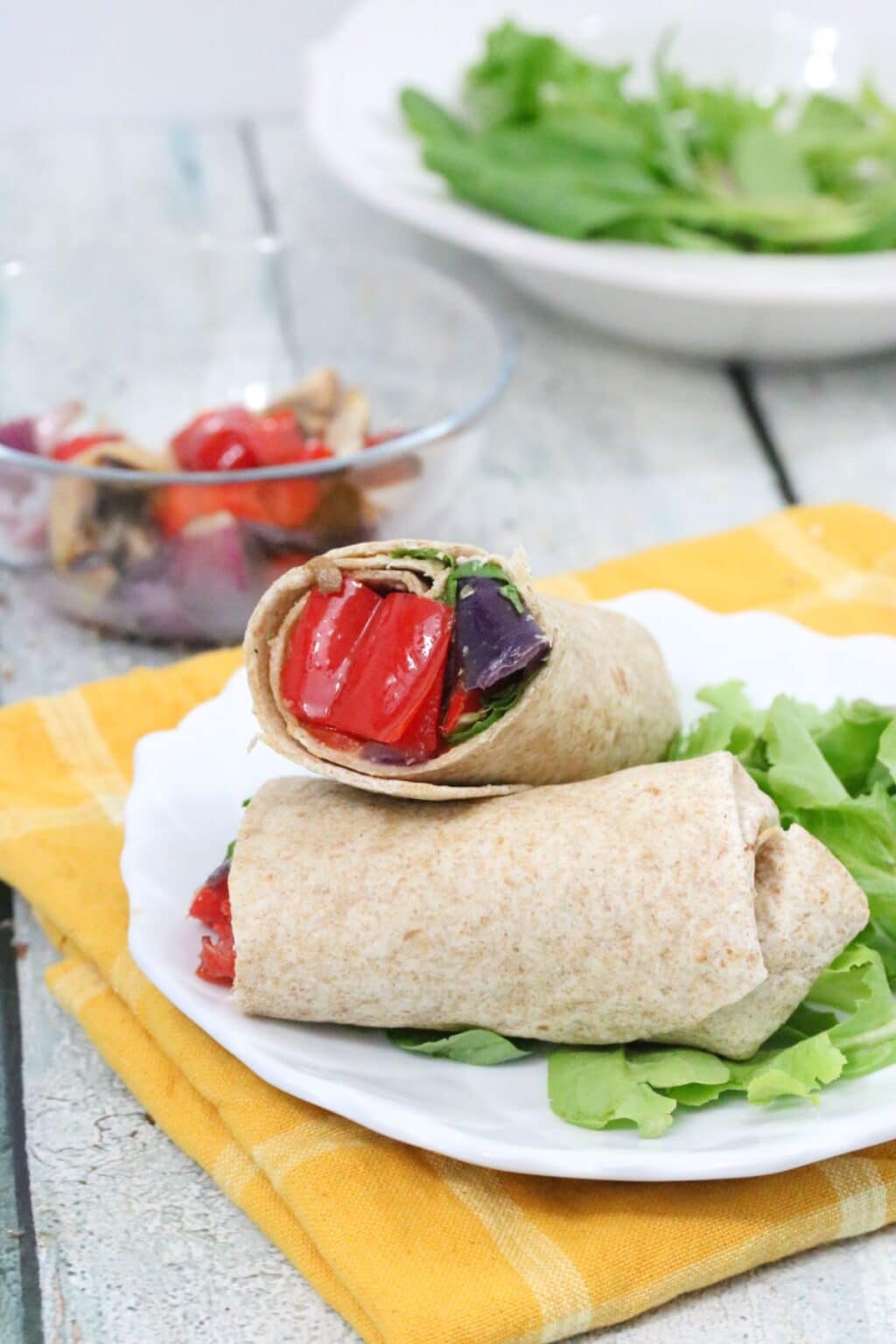 Hummus And Grilled Vegetables Wrap