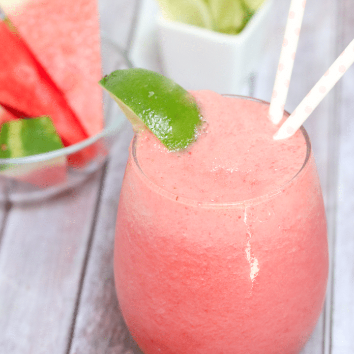 Fizzy Watermelon Slushie Recipe [3 Ingredients] - Fit as a Mama Bear