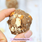 Featured image: a macadamia protein ball up close