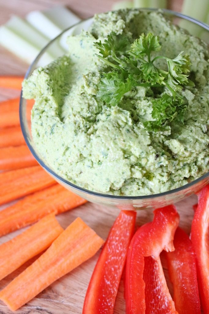 Green Hummus Recipe (Green Goddess Hummus) Gluten Free & Vegan