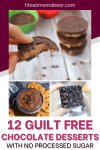 Pinterest image with text: 4 images of healthy chocolate desserts
