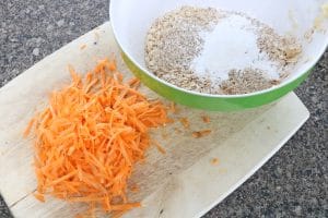 In process image for healthy carrot cake protein balls