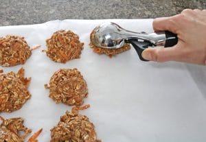 In process image for healthy carrot cake protein balls