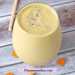 Featured image: Gourmet mango carrot turmeric smoothie in a clear glass