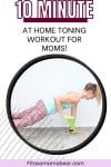 Pinterest image with text: woman in gree shirt and bright pants performing an exercise with a mini loop