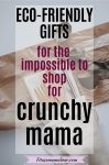 Pinterest image with text: eco-friendly utensils on parchment wrapping paper with a text block over top of the image