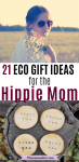Pinterest image with text: woman in heart shaped sunglasses holding flowers and looking at the camera with a picture below of custom wooden coasters on a tree stump