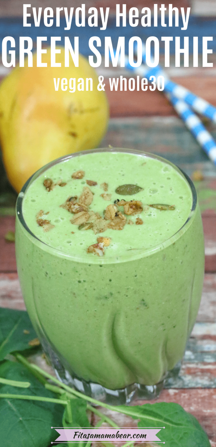 Easy No Banana Green Smoothie (protein powder free, vegan, whole30)