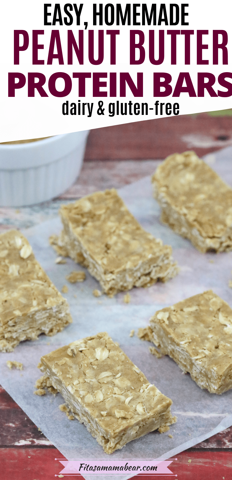 Vanilla Peanut Butter Protein Bars Recipe (Dairy + GlutenFree)