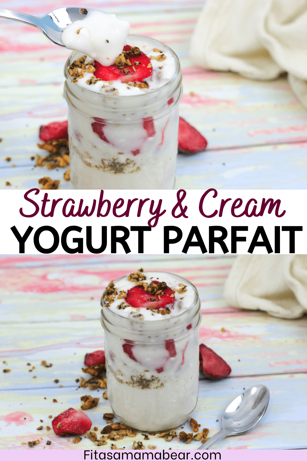 Strawberry And Cream Yogurt Parfait (Dairyfree & Healthy)