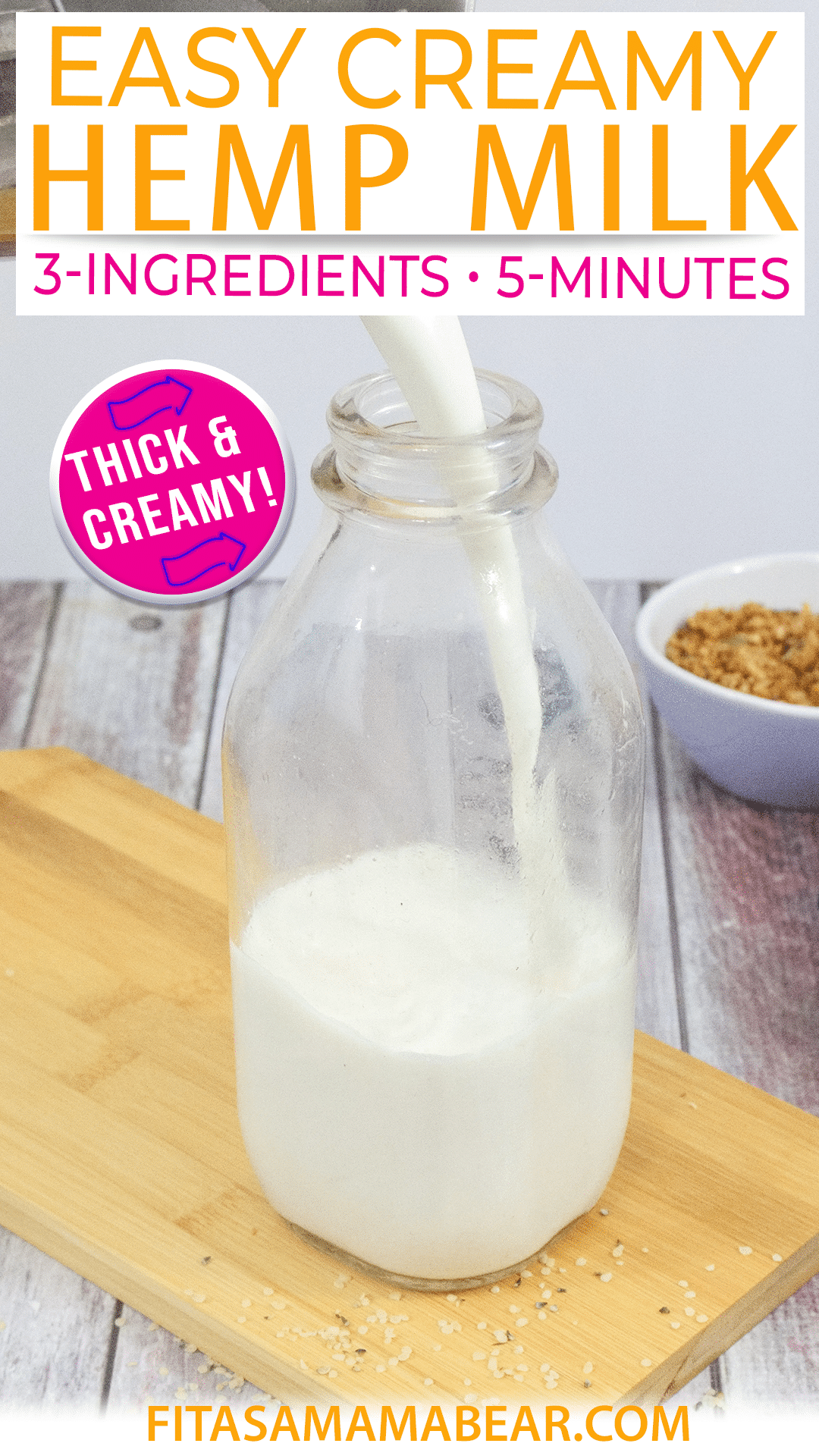 How To Make CREAMY Hemp Milk (3 Ingredients) With Video