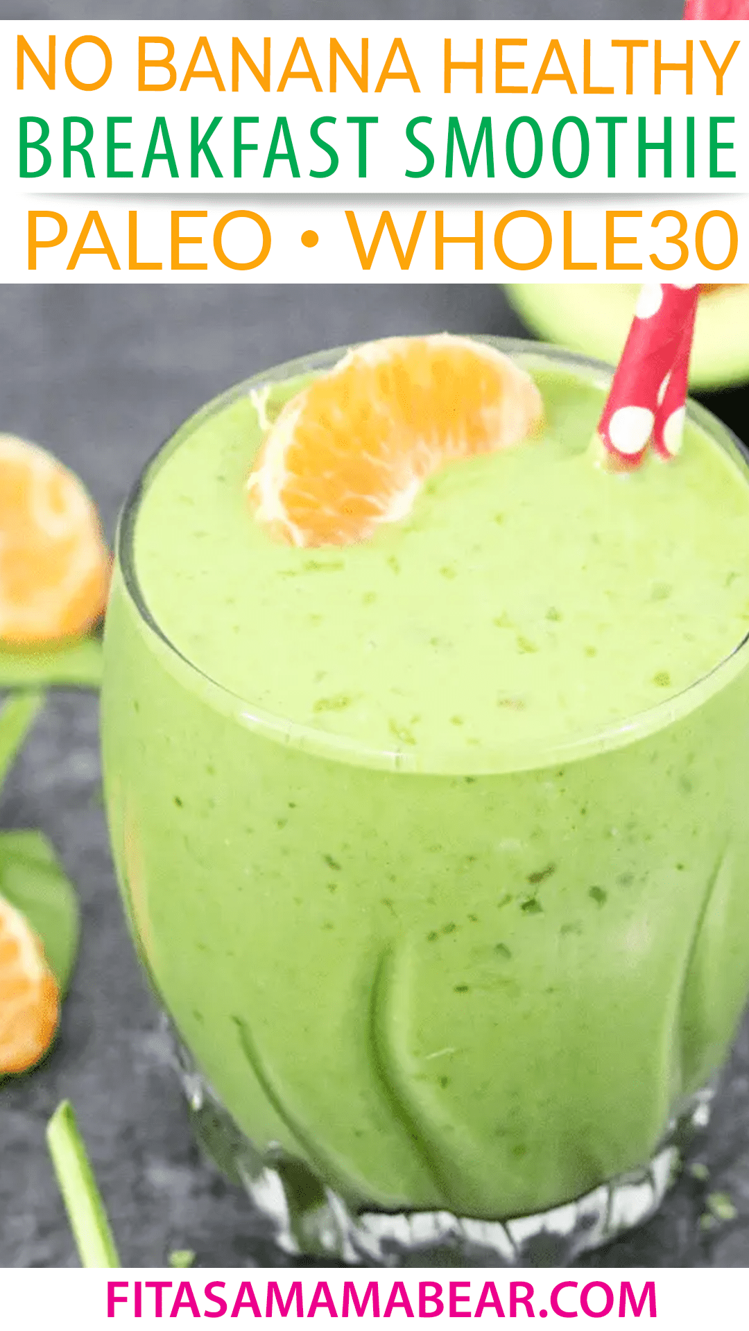DairyFree Green Breakfast Smoothie (No Banana!)