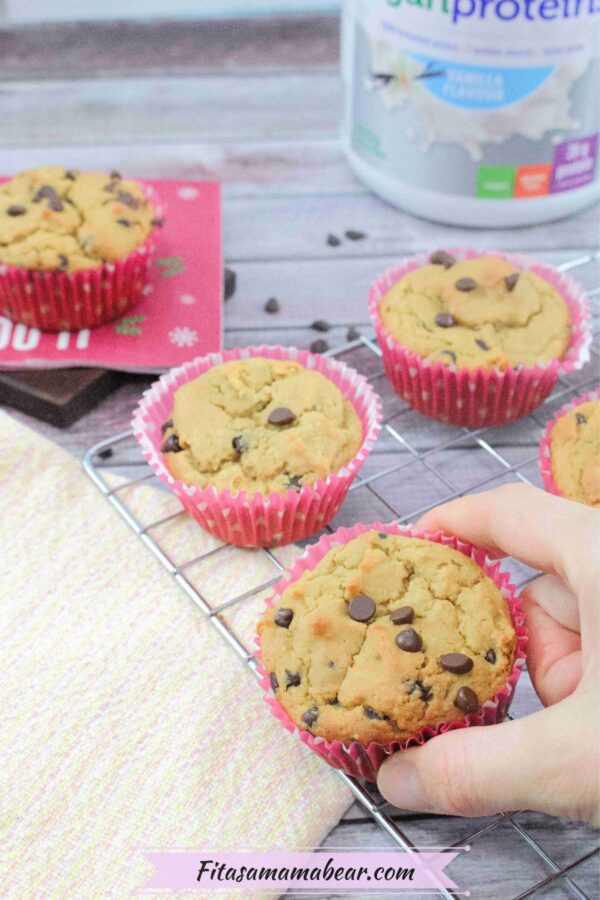 Chocolate Chip Protein Powder Muffins (10g Protein, No Gluten)
