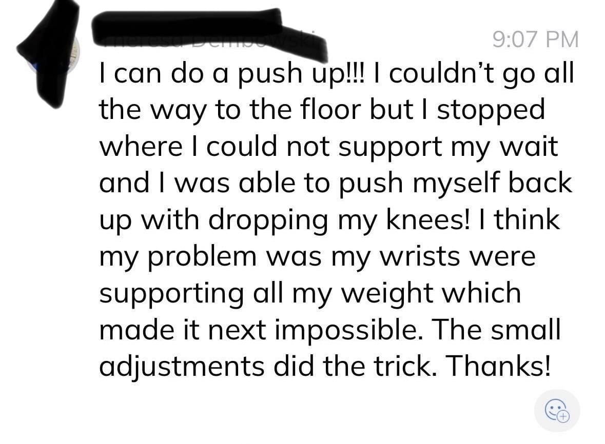 Testimonial on a white background.