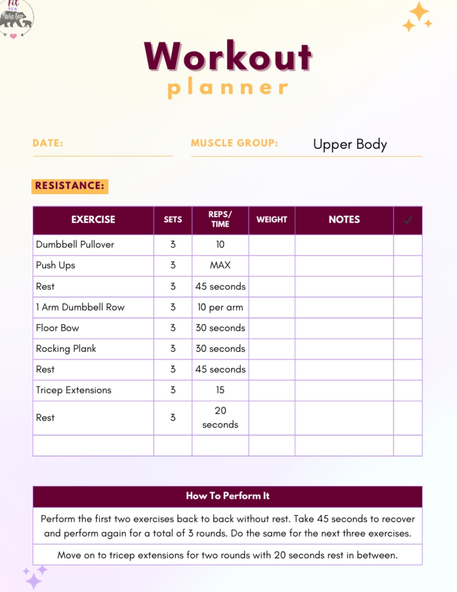 Image of a PDF workout.
