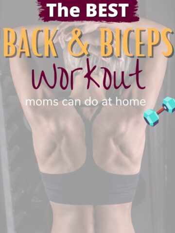 Close up image of a woman's muscular back with text over the image.