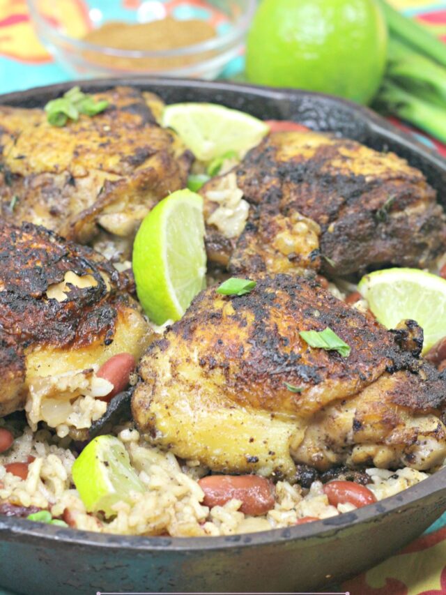 One Skillet Jerk Chicken Recipe Fit as a Mama Bear