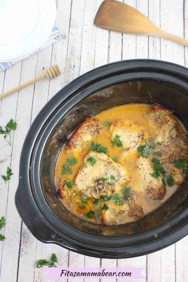 Slow Cooker Honey Mustard Chicken Thighs (GlutenFree)
