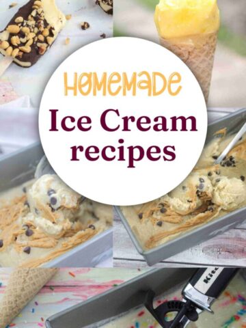Collagen of ice cream recipes with text in the middle.