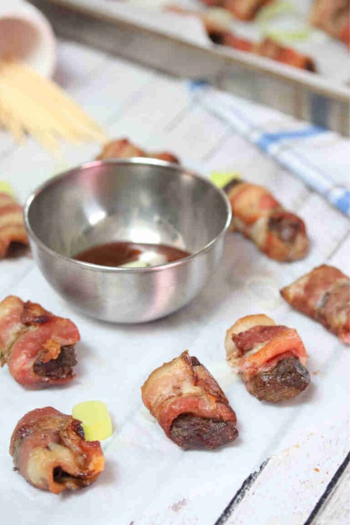 Oven Baked Bacon Wrapped Steak Bites