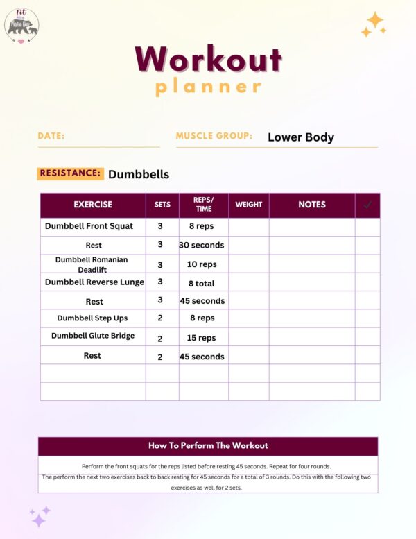 Beginner Dumbbell Leg Workout For Strength (With PDF) - Fit as a Mama Bear