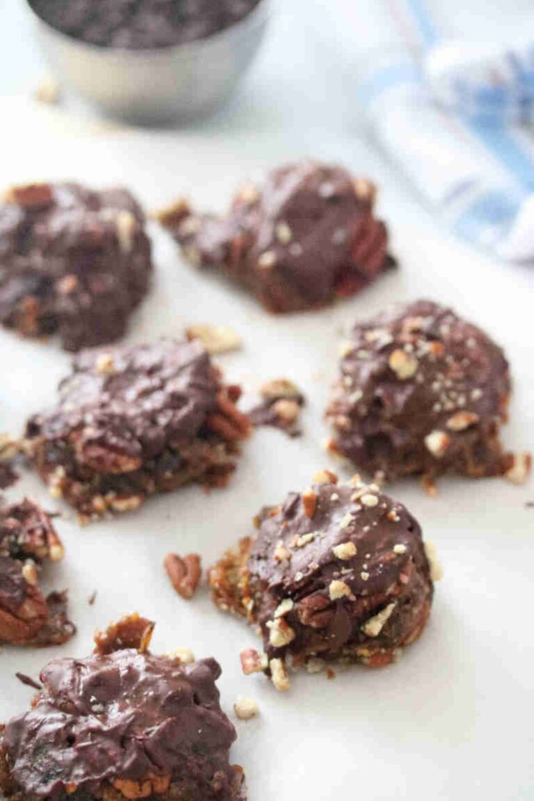 Chocolate Covered Pecan Turtles Recipe [High Protein] - Fit as a Mama Bear