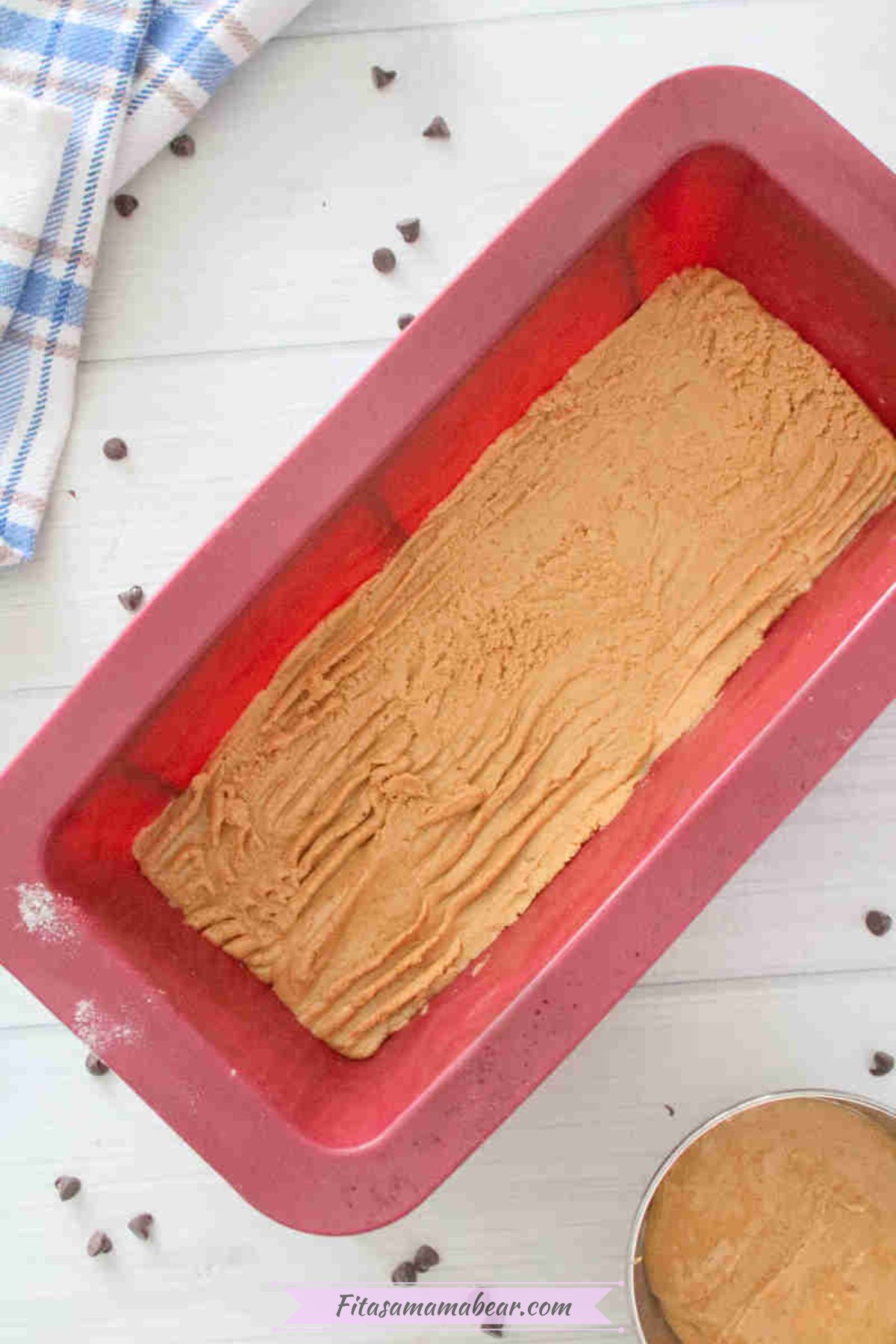 peanut butter mixture pressed in a loaf pan