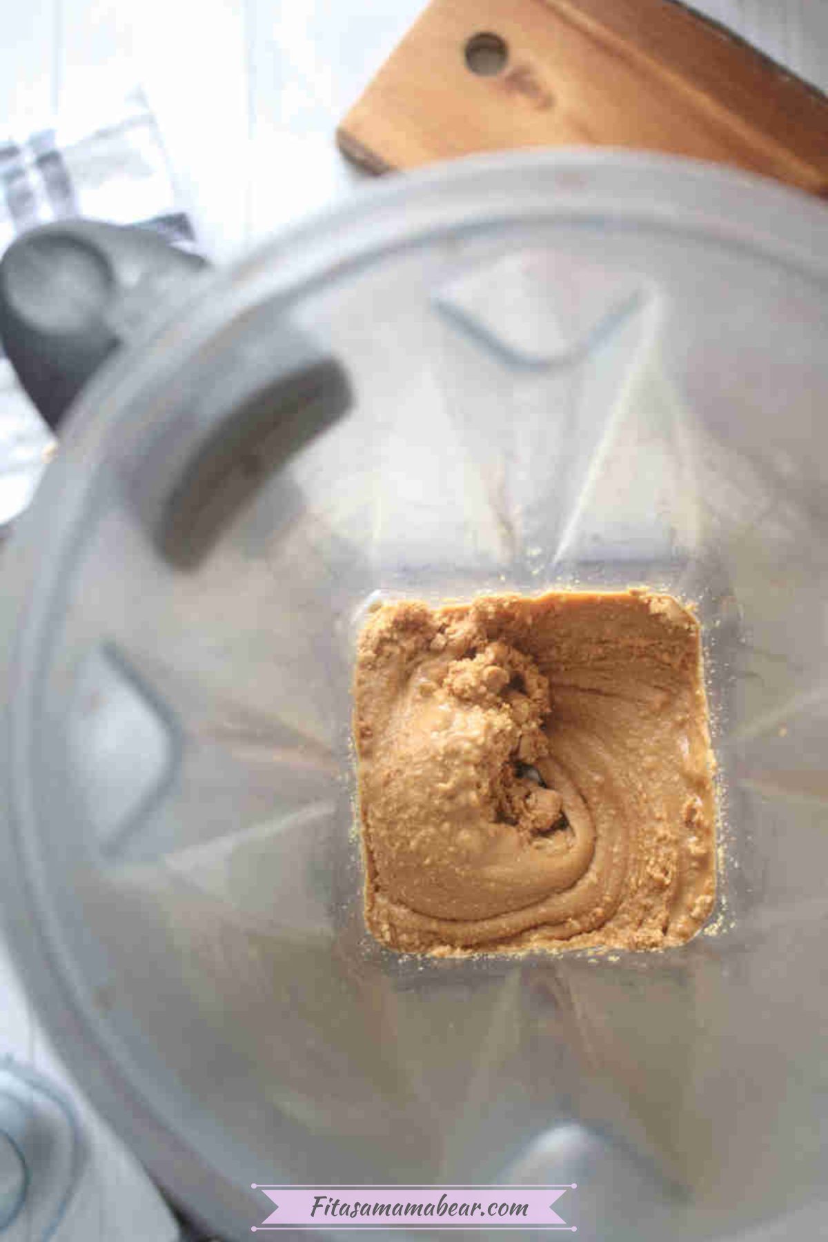 Homemade peanut butter in a blender.